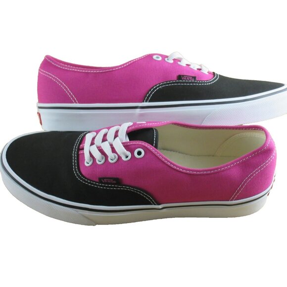 Vans Men's Authentic Pop Raspberry Rose Black Canvas Skate shoes Size 11.5 NIB - Picture 7 of 7